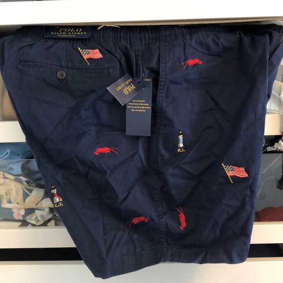 Polo Red lobster American flag Navy shorts - Picture 2 of 2